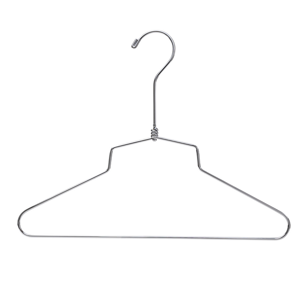 30.5cm Kid Size Chrome Metal Hanger (3.5mm thick) With Bar Sold in Bundles of 25/50/100