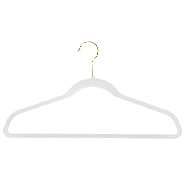 44.5cm Slim-Line White Suit Hanger with Gold Hook Sold in Bundles of 50/100