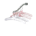 38cm White Satin Hangers w/Chrome Metal Hook- Sold in Bundle of 10/20/50