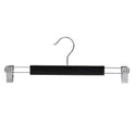 35.5cm Black Wooden Pant Hanger With Clips 12mm thick Sold in Bundle of 25/50/100