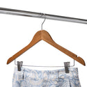44.5cm Walnut Wooden Combination Hanger With Clips 12mm thick Sold in Bundle of 25/50/100 - Mycoathangers