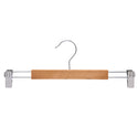 35.5cm Natural Wooden Pant Hanger With Clips 12mm thick Sold in Bundle of 25/50/100