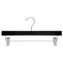 35.5cm Black Wooden Pant Hanger With Clips Sold in Bundle of 20/50/100