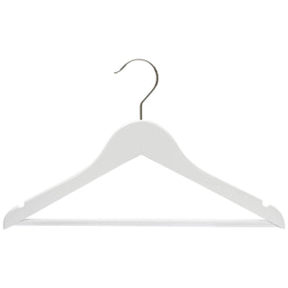 36cm White Wooden Baby Hanger w/ Bar Sold in Bundle of 10/20/50/100
