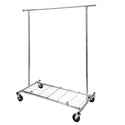 Home Essential Chrome Metal Rolling Garment Rack (80kgs Weight Capacity) & Removable Metal Bottom Screen Sold in 1/3
