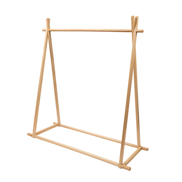 Shop Essential Heavy-Duty Solid Ash Wood Clothing Rack (100kg Weight Capacity) – Extra Long & Thick Rails Sold in 1/3