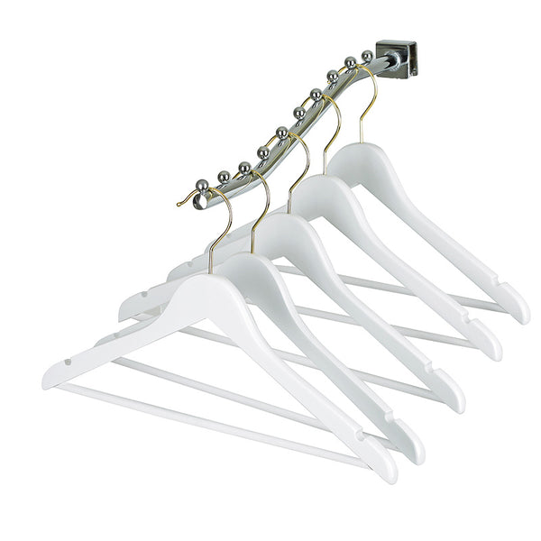 44.5cm White Wooden Suit Hanger With (Gold Hook) 12mm thick Sold in Bundle of 10/20/50/100