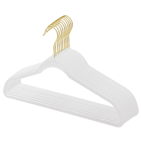 44.5cm Slim-Line White Suit Hanger with Gold Hook Sold in Bundles of 50/100