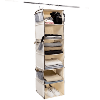 Home Deluxe Pure Cotton Canvas Hanging Organiser with Enhanced Layers & Six Extra large Space Design Sold 1/3 - Mycoathangers