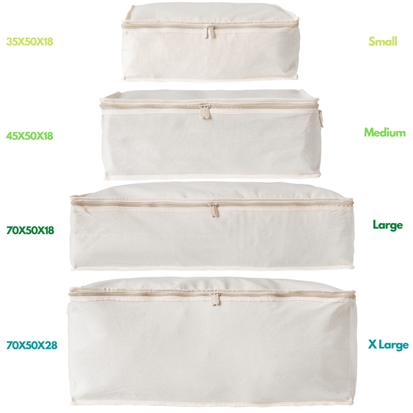 LUSH 10oz Extra Thick Pure Natural Cotton Storage Bags - Small - ( Enhanced Zip Line & Extra Thick Handles) - Mycoathangers