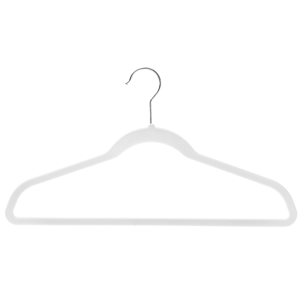 44.5cm Slim-Line White Suit Hanger with Chrome Hook Sold in Bundles of 20/50/100 - Mycoathangers