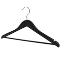44.5cm Premium Black Wood Hanger With Bar 20mm Thick Sold in 10/20/50 - Mycoathangers