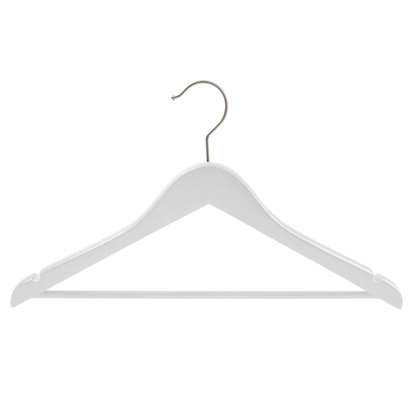 44.5cm Premium White Wood Hanger With Bar 20mm Thick Sold in 10/20/50 - Mycoathangers