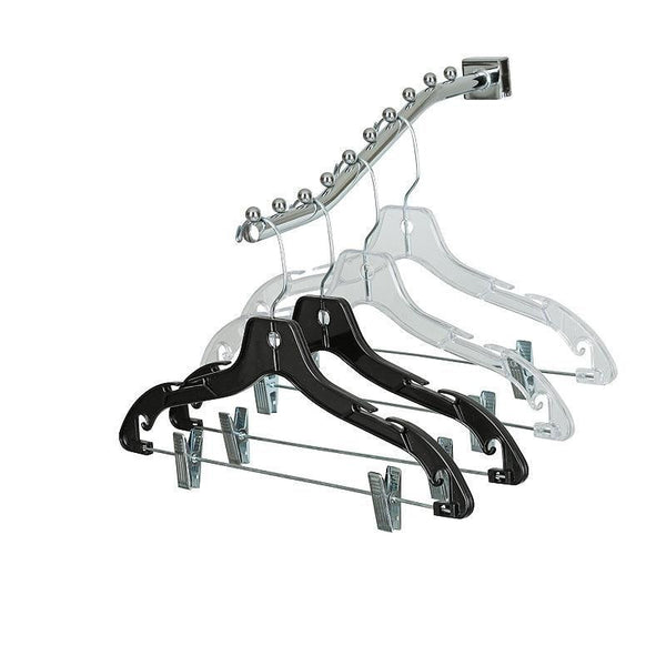 44cm Clear Plastic Combination Hanger (100% transparent) Sold in Bundles of 25/50/100 - Mycoathangers
