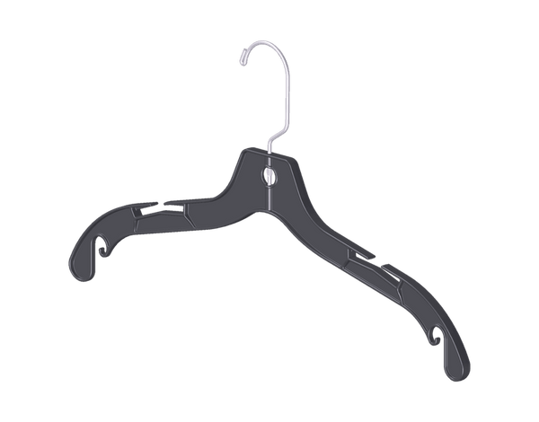 44cm Black Plastic Top Hanger Sold in Bundles of 25/50/100 - Mycoathangers