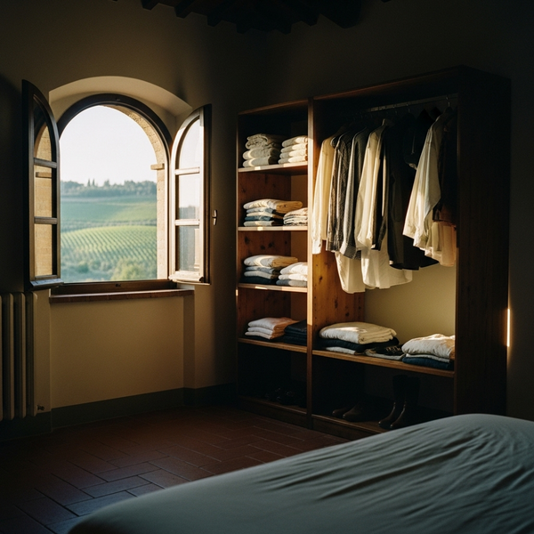 wardrobe with clothes hanger