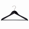44.5cm Premium Black Wood Hanger With Bar 20mm Thick Sold in 10/20/50