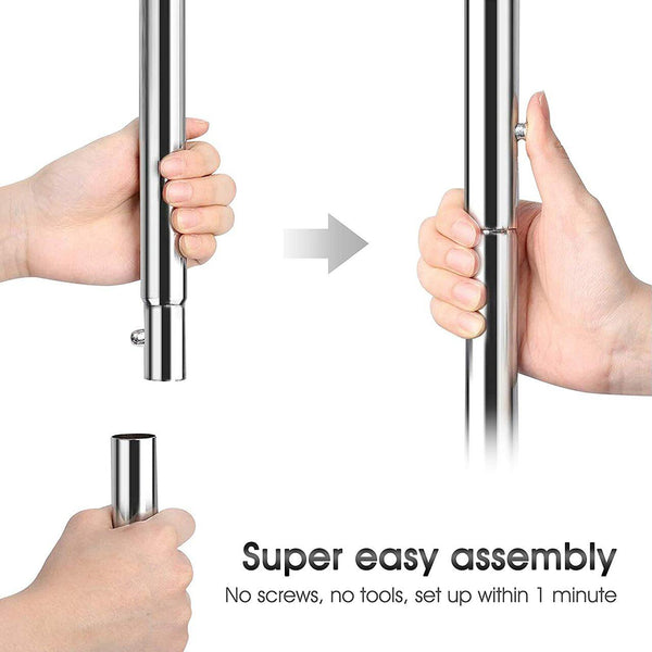 Home Essential Chrome Metal Garment Rack (100kgs Weight Capacity) Sold in 1/5