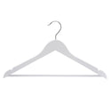white hanger against a white background