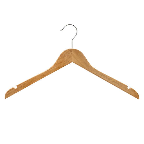 44.5cm Natural Wooden Top Hanger 12mm thick Sold in Bundle of 10/20/50/100