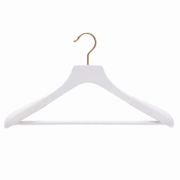 45cm Premium White Wood Bridal Wear Hanger With White Velvet Coating on 50mm Thick Shoulders Sold 2/6/10/20