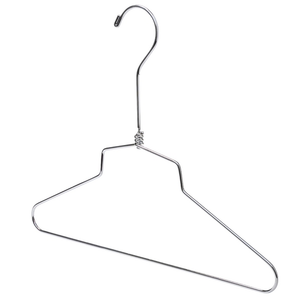 30.5cm Kid Size Chrome Metal Hanger (3.5mm thick) With Bar Sold in Bundles of 25/50/100