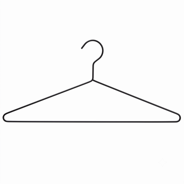 43cm Matte Black Metal Suit Hanger (3.5mm thick) w/Notches Sold in Bundles of 25/50/100