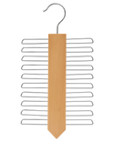 Metal hanger with wooden base on a white background