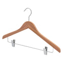 44.5cm Premium Combination Natural Cedar Hanger w/Clips 12mm thick -Sold In Bundles of 10/20/50 - Mycoathangers