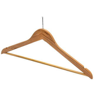 17'' Natural Wooden Anti-Theft Hanger (Without Hook) 12mm thick Sold in Bundle of 25/50/100