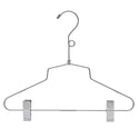 12'' Kid Size Chrome Metal Combination Hanger (3.5mm thick) With Clips Sold in Bundles of 25/50/100