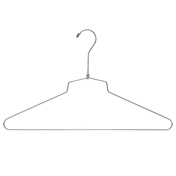 43cm Chrome Metal Hanger (3.5mm thick) With Bar Sold in Bundles of 25/50/100 - Mycoathangers