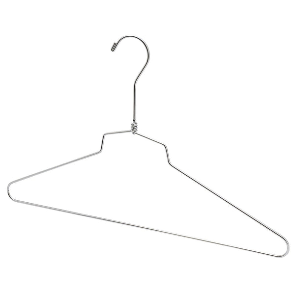 43cm Chrome Metal Hanger (3.5mm thick) With Bar Sold in Bundles of 25/50/100 - Mycoathangers