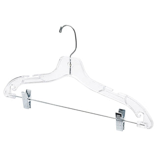 44cm Clear Plastic Combination Hanger (100% transparent) Sold in Bundles of 25/50/100 - Mycoathangers