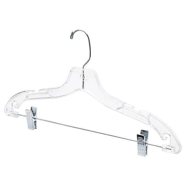 17'' Clear Plastic Combination Hanger (100% transparent) Sold in Bundles of 25/50/100