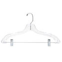 17'' Clear Plastic Combination Hanger (100% transparent) Sold in Bundles of 25/50/100