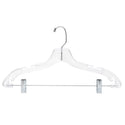 44cm Clear Plastic Combination Hanger (100% transparent) Sold in Bundles of 25/50/100 - Mycoathangers