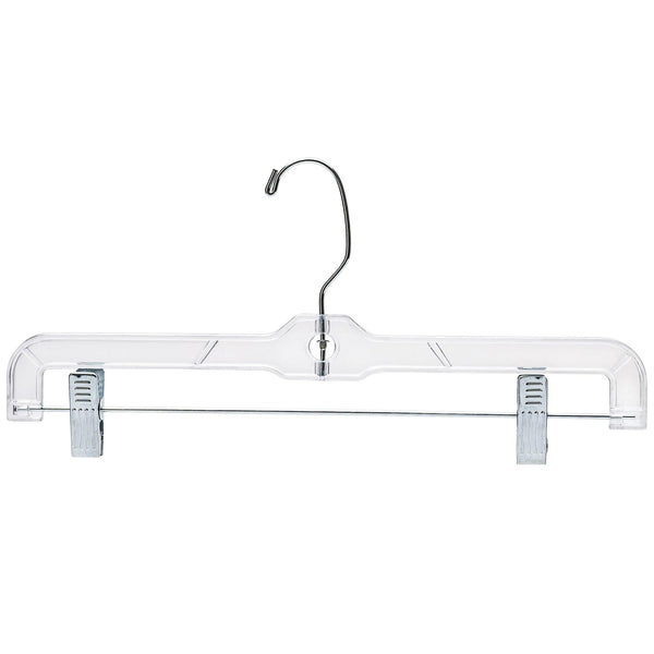 35.5cm Clear Plastic Pant/Skirt Hanger (100% transparent) Sold in Bundles of 25/50/100 - Mycoathangers