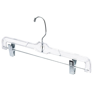 35.5cm Clear Plastic Pant/Skirt Hanger (100% transparent) Sold in Bundles of 25/50/100 - Mycoathangers
