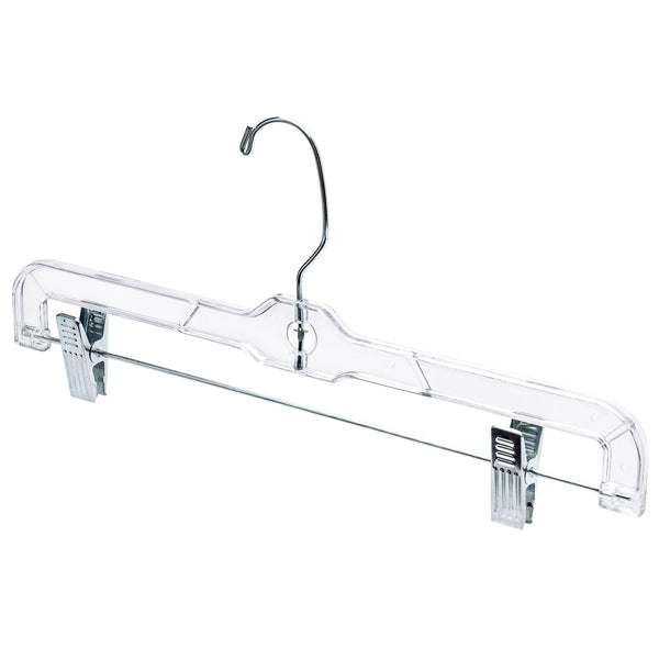 35.5cm Clear Plastic Pant/Skirt Hanger (100% transparent) Sold in Bundles of 25/50/100 - Mycoathangers