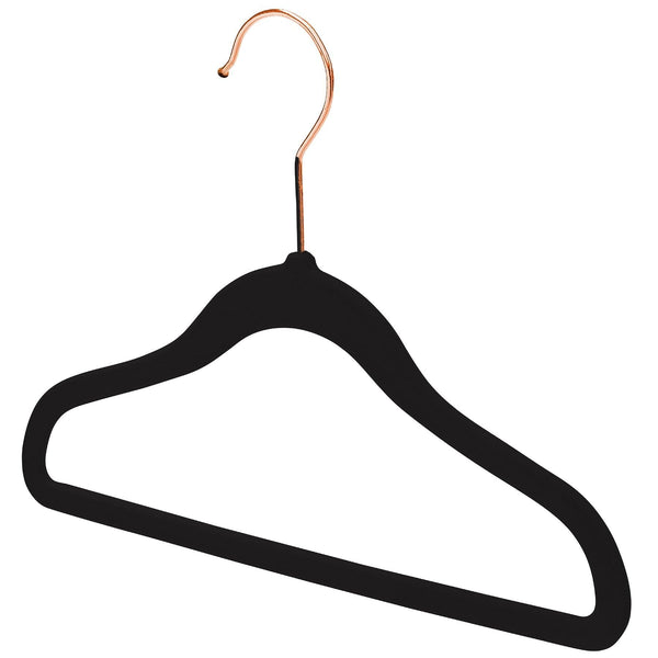 11.5'' Kids Size Slim-Line Black Suit Hanger with ROSE GOLD Hook Sold in Bundles of 20/50/100