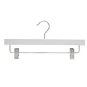 35.5cm White Wooden Pant Hanger With Clips Sold in Bundle of 25/50/100