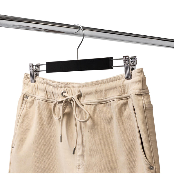 35.5cm Black Wooden Pant Hanger With Clips 12mm thick Sold in Bundle of 25/50/100 - Mycoathangers