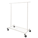 Home Essential Matte White Metal Rolling Garment Rack (100kgs Weight Capacity) & Removable Metal Bottom Screen Sold in 1/5 - Mycoathangers