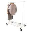Home Essential Matte White Metal Rolling Garment Rack (100kgs Weight Capacity) & Removable Metal Bottom Screen Sold in 1/5 - Mycoathangers