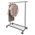 Home Essential Matte Black Metal Rolling Garment Rack (100kgs Weight Capacity) & Removable Metal Bottom Screen Sold in 1/5