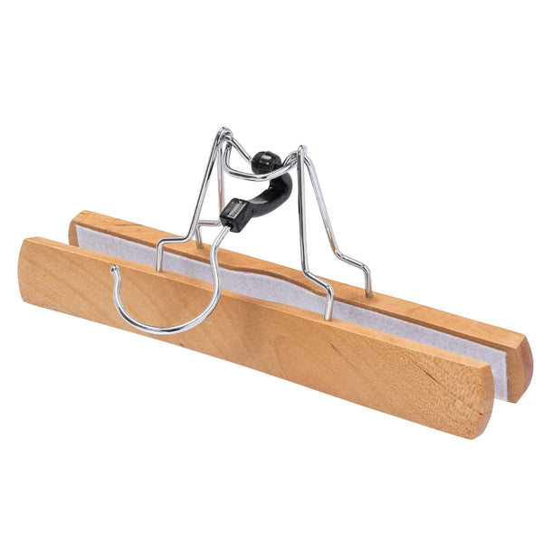 23cm Pant And Skirt Wooden Hanger w/Snap-Lock Sold in Bundle of 25/50/100 - Mycoathangers