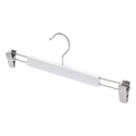 35.5cm White Wooden Pant Hanger With Clips 12mm thick Sold in Bundle of 25/50/100 - Mycoathangers
