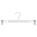 35.5cm White Wooden Pant Hanger With Clips 12mm thick Sold in Bundle of 20/50/100