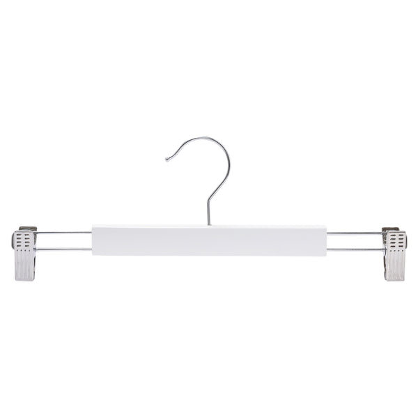 35.5cm White Wooden Pant Hanger With Clips 12mm thick Sold in Bundle of 10/20/50/100